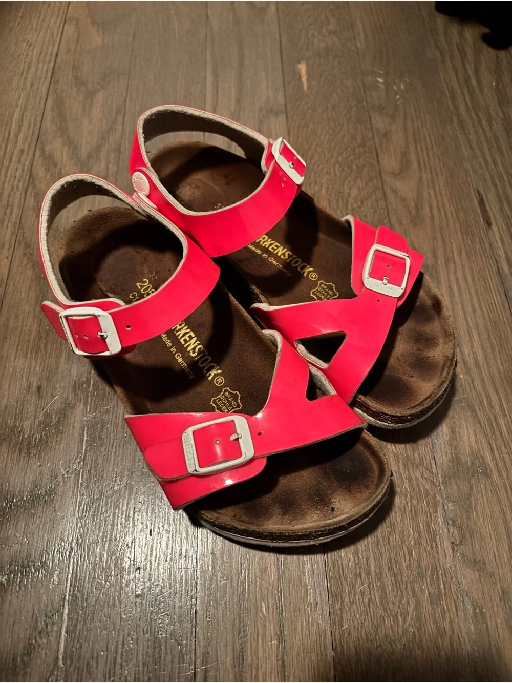 Neon Pink leather Birkenstocks - SZ 1  - EU 32